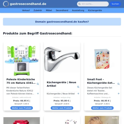 Screenshot gastrosecondhand.de