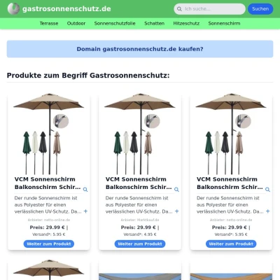 Screenshot gastrosonnenschutz.de