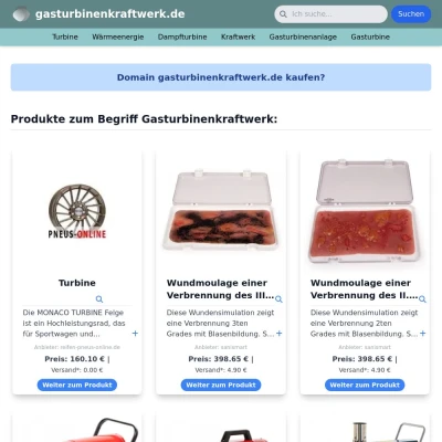 Screenshot gasturbinenkraftwerk.de