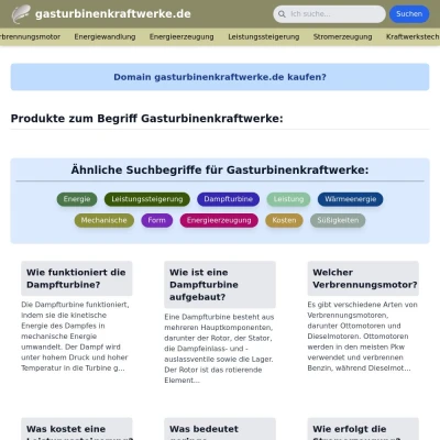 Screenshot gasturbinenkraftwerke.de