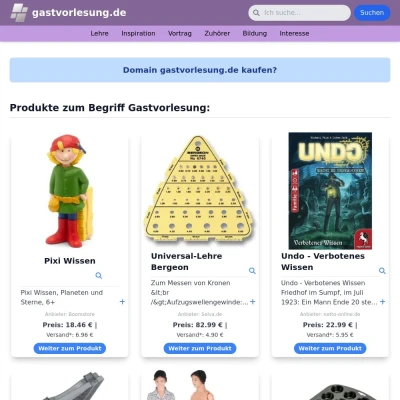 Screenshot gastvorlesung.de