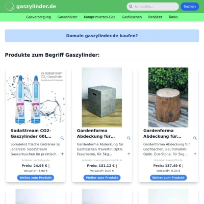Screenshot gaszylinder.de