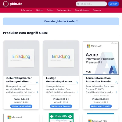 Screenshot gbin.de