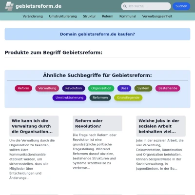 Screenshot gebietsreform.de