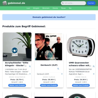 Screenshot gebimmel.de