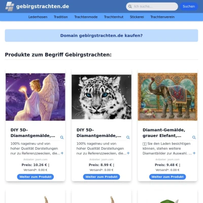 Screenshot gebirgstrachten.de