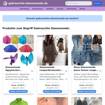 Screenshot gebrauchte-damenmode.de