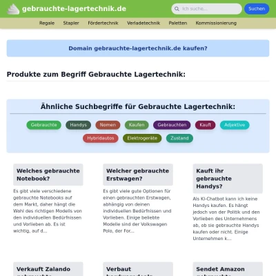 Screenshot gebrauchte-lagertechnik.de