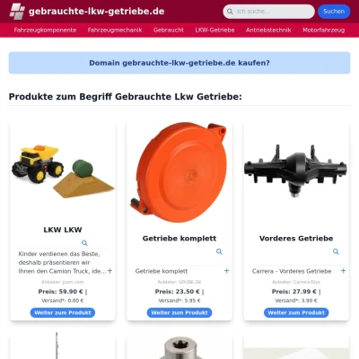 Screenshot gebrauchte-lkw-getriebe.de