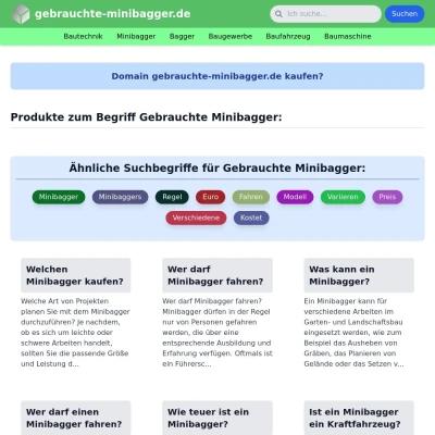 Screenshot gebrauchte-minibagger.de