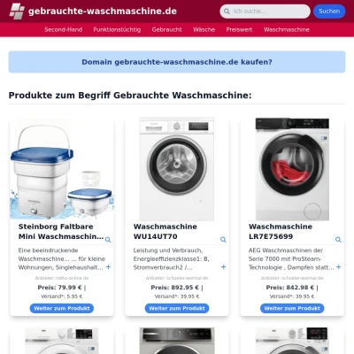 Screenshot gebrauchte-waschmaschine.de