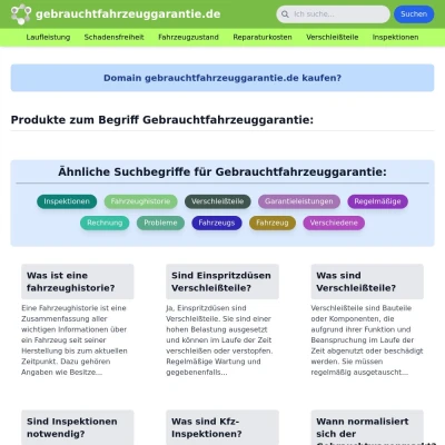 Screenshot gebrauchtfahrzeuggarantie.de