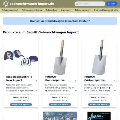 Screenshot gebrauchtwagen-import.de