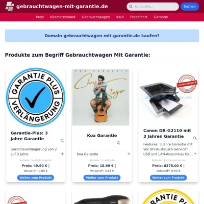 Screenshot gebrauchtwagen-mit-garantie.de