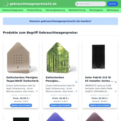 Screenshot gebrauchtwagenpreise24.de