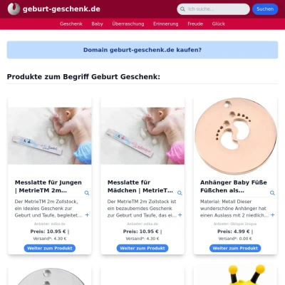 Screenshot geburt-geschenk.de