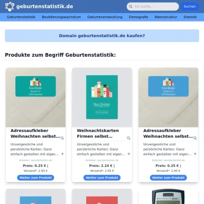 Screenshot geburtenstatistik.de