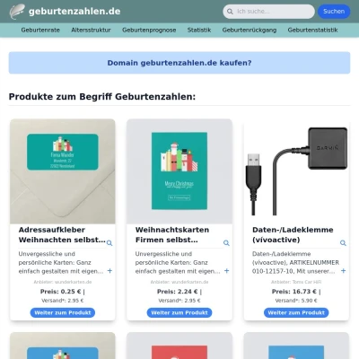 Screenshot geburtenzahlen.de