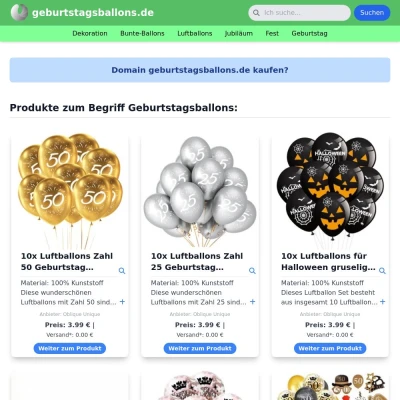 Screenshot geburtstagsballons.de