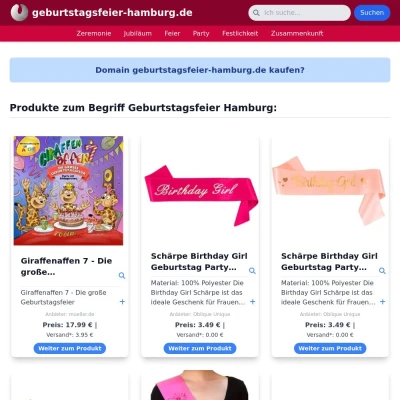 Screenshot geburtstagsfeier-hamburg.de