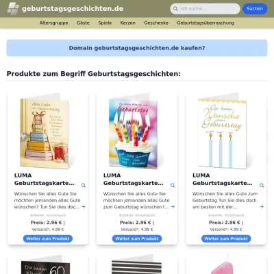 Screenshot geburtstagsgeschichten.de