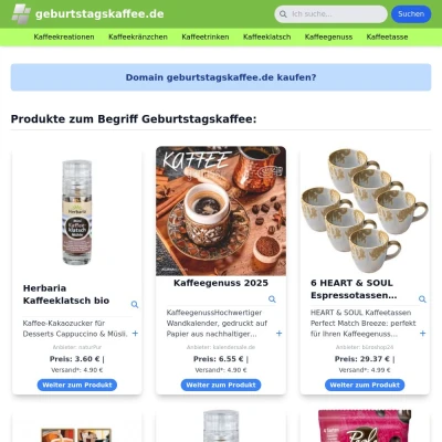 Screenshot geburtstagskaffee.de