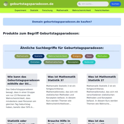 Screenshot geburtstagsparadoxon.de