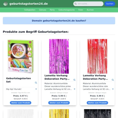 Screenshot geburtstagstorten24.de