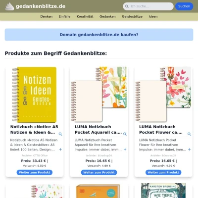 Screenshot gedankenblitze.de