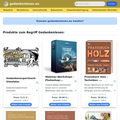 Screenshot gedankenlesen.eu