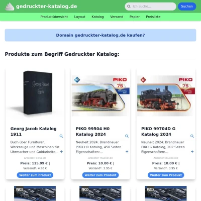 Screenshot gedruckter-katalog.de