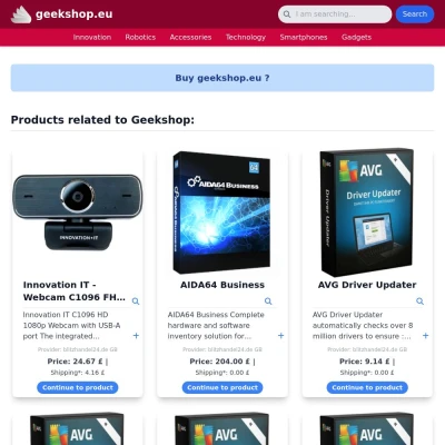 Screenshot geekshop.eu