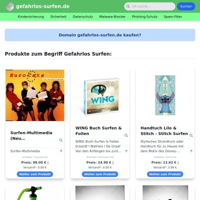Screenshot gefahrlos-surfen.de