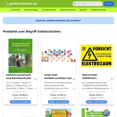 Screenshot gefahrzeichen.de