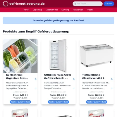 Screenshot gefriergutlagerung.de