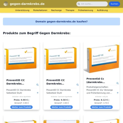 Screenshot gegen-darmkrebs.de