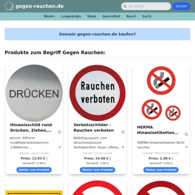 Screenshot gegen-rauchen.de