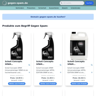 Screenshot gegen-spam.de