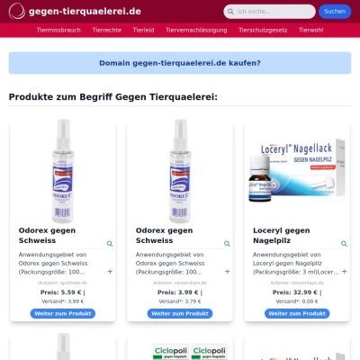 Screenshot gegen-tierquaelerei.de
