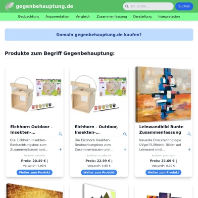 Screenshot gegenbehauptung.de