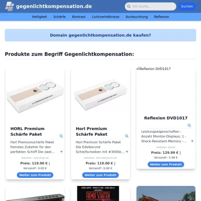 Screenshot gegenlichtkompensation.de