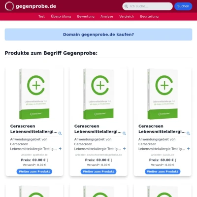 Screenshot gegenprobe.de