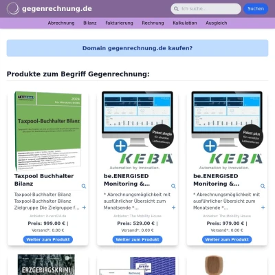 Screenshot gegenrechnung.de