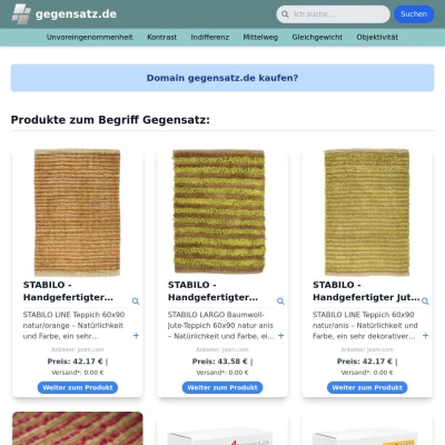 Screenshot gegensatz.de