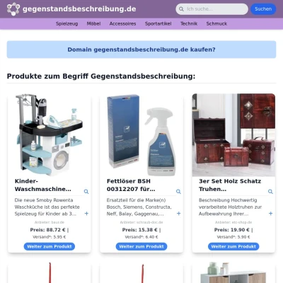 Screenshot gegenstandsbeschreibung.de