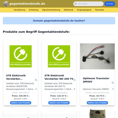 Screenshot gegentaktendstufe.de