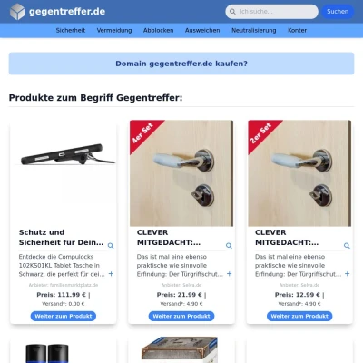 Screenshot gegentreffer.de