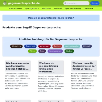 Screenshot gegenwartssprache.de