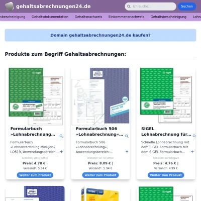 Screenshot gehaltsabrechnungen24.de