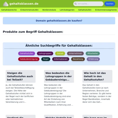 Screenshot gehaltsklassen.de